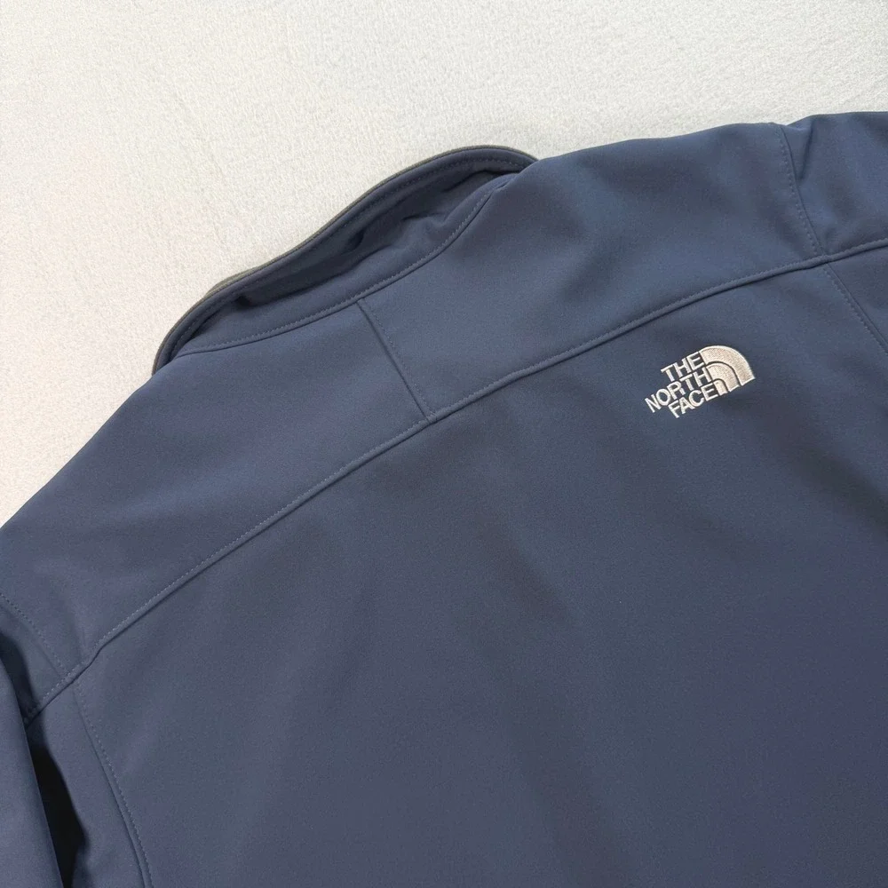 The North Face Apex Bionic Fleece Lined Softshell Jacket M Navy Blue Full Zip